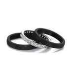 Ringset 750/18 K Weissgold, Carbon Zirkonia