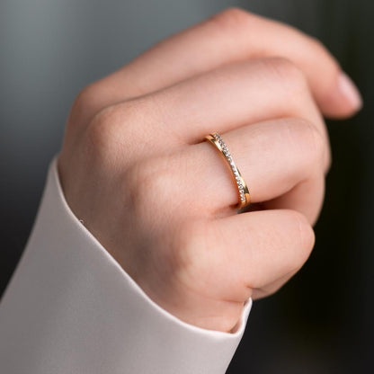 Beisteckring Silber Zirkonia 19 Steine rosé vergoldet 0.5 Micron