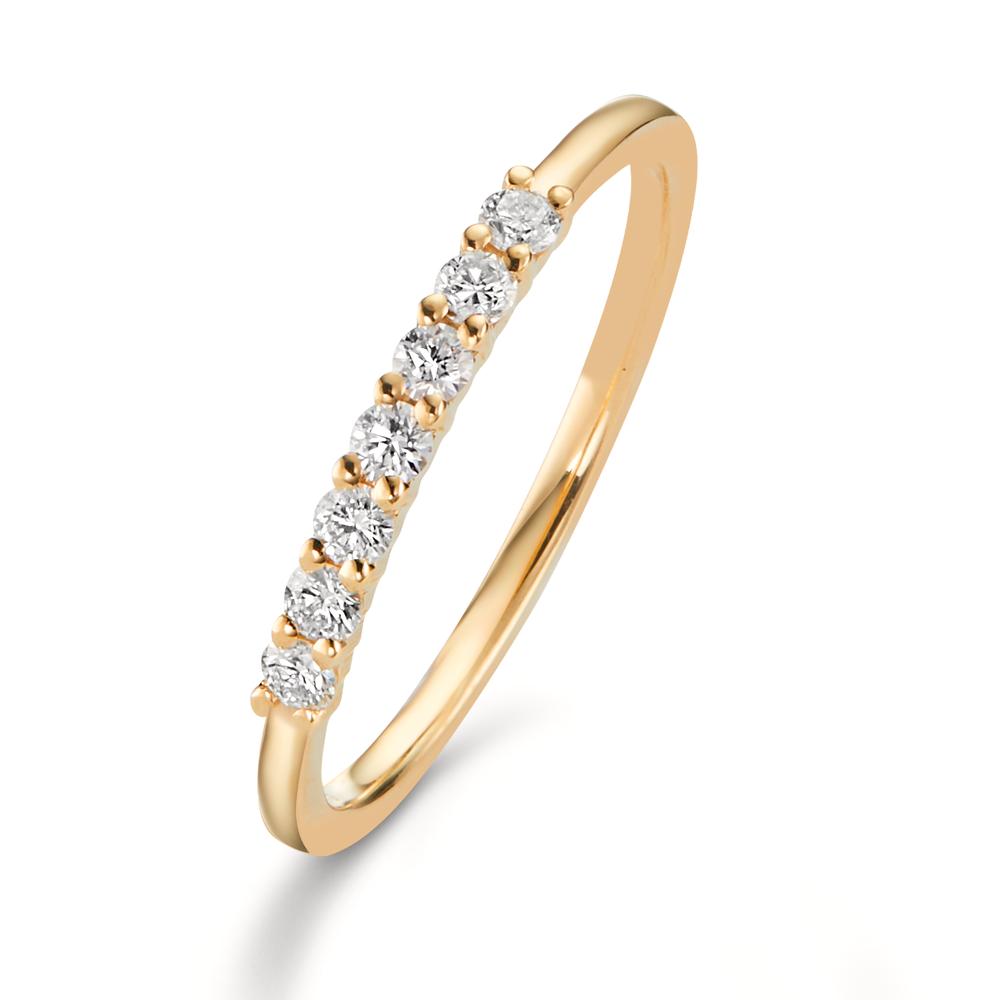 Partnerring 750/18 K Gelbgold Diamant 0.259 ct, 7 Steine, w-si