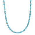 Collier Edelstahl Amazonit gelb IP beschichtet 43-46 cm verstellbar