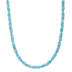 Collier Edelstahl Amazonit gelb IP beschichtet 43-46 cm verstellbar