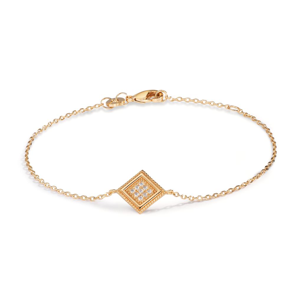 Armband Bronze Zirkonia 9 Steine vergoldet 16-18 cm verstellbar