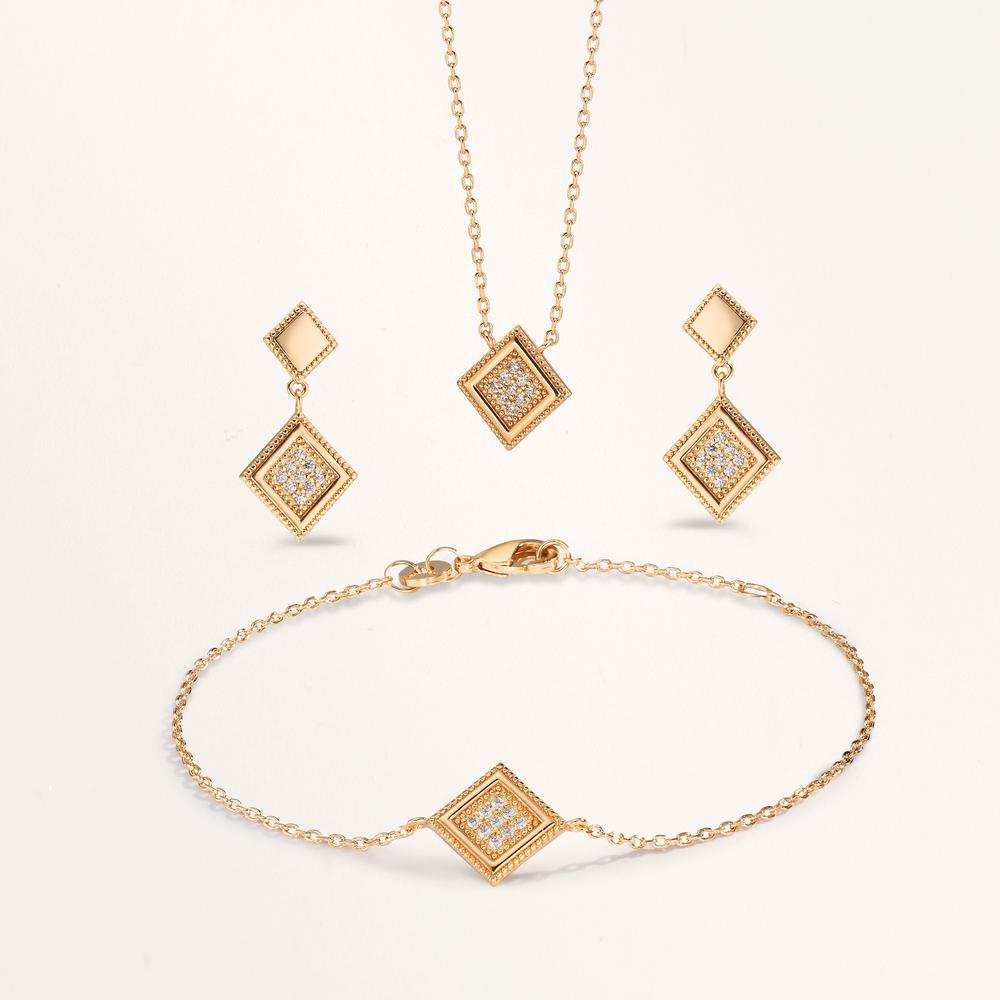 Armband Bronze Zirkonia 9 Steine vergoldet 16-18 cm verstellbar