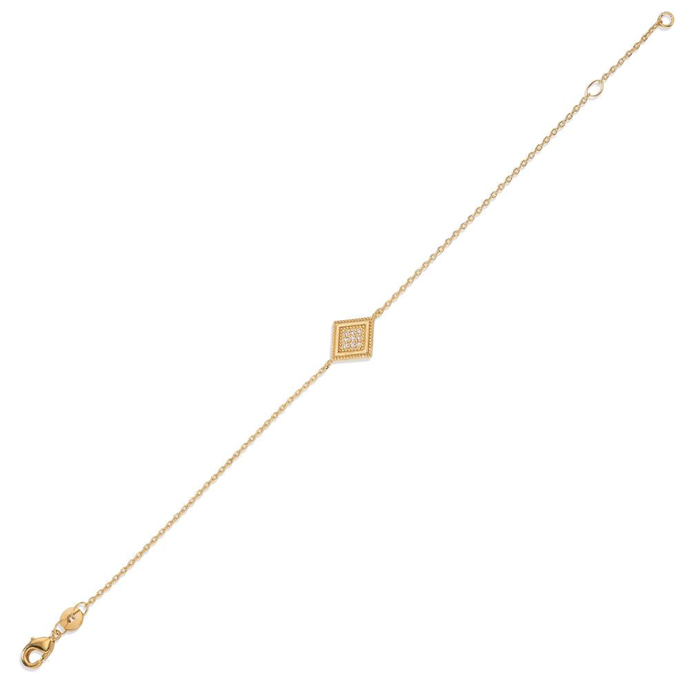 Armband Bronze Zirkonia 9 Steine vergoldet 16-18 cm verstellbar