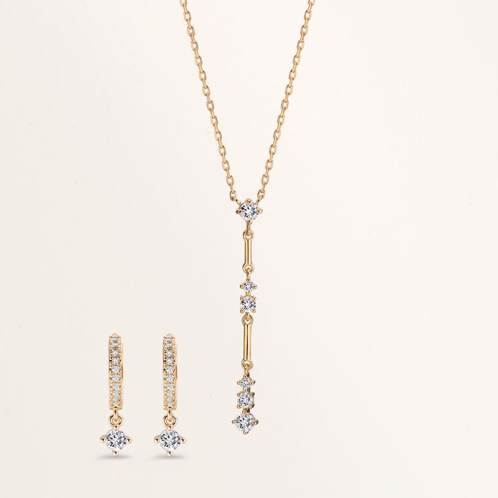 Klappcreolen Bronze Zirkonia 22 Steine vergoldet