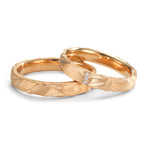 Partnerring 750/18 K Rosegold Diamant 0.012 ct, 3 Steine, w-si