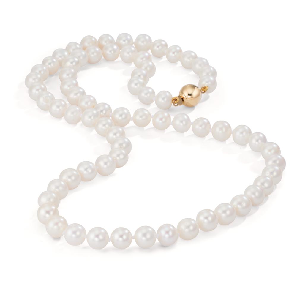 Collier 750/18 K Gelbgold Süsswasserzuchtperlen weiss 6-7 mm 50 cm