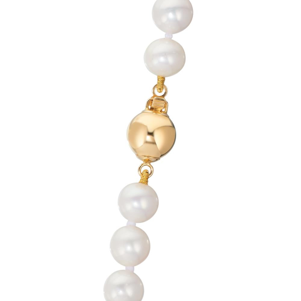 Collier 750/18 K Gelbgold Süsswasserzuchtperlen weiss 6-7 mm 50 cm