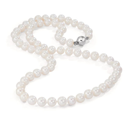 Collier 750/18 K Weissgold Süsswasserzuchtperlen weiss 6-7 mm 50 cm