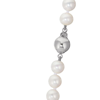 Collier 750/18 K Weissgold Süsswasserzuchtperlen weiss 6-7 mm 50 cm