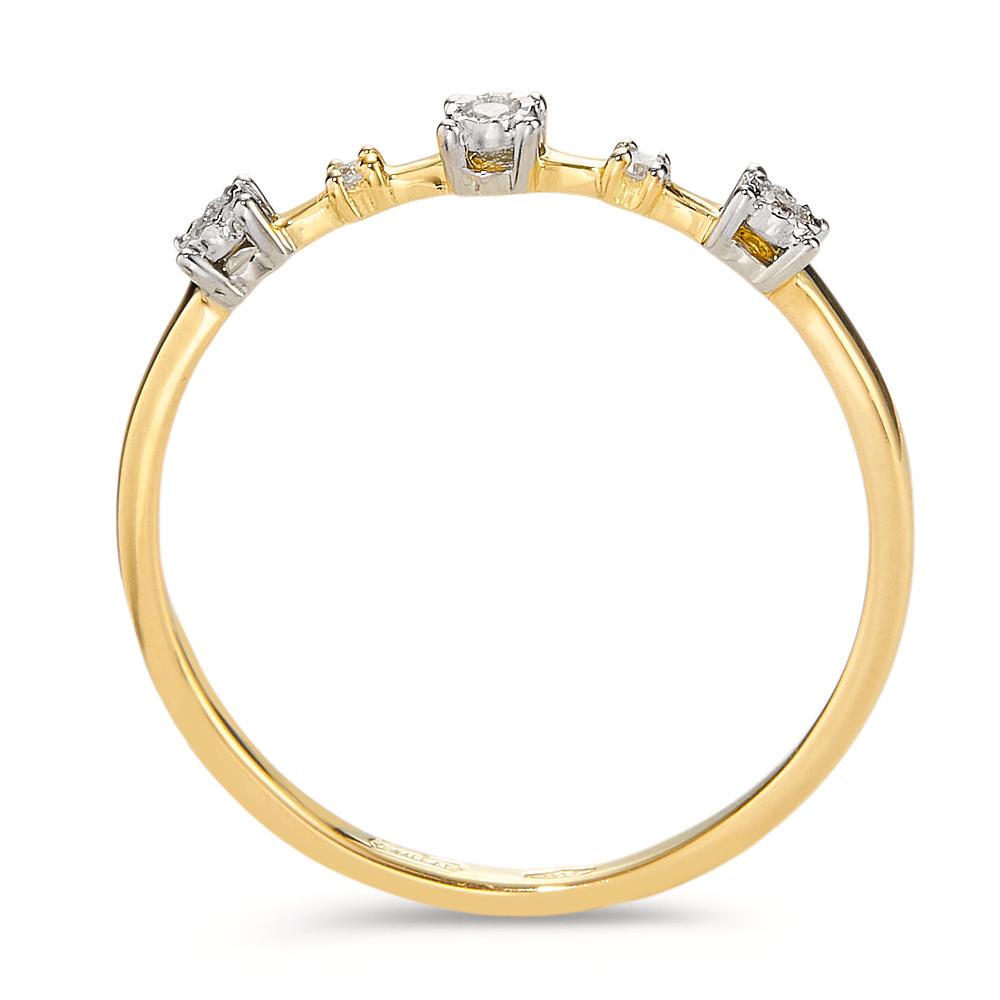 Fingerring 750/18 K Gelbgold Diamant 0.046 ct, 5 Steine, w-si