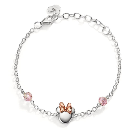 Armband Silber Zirkonia rosa, 2 Steine rosé bicolor 14-17 cm verstellbar