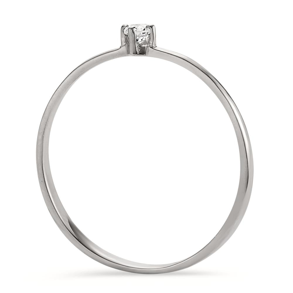 Solitär Ring 750/18 K Weissgold Diamant 0.05 ct, w-si