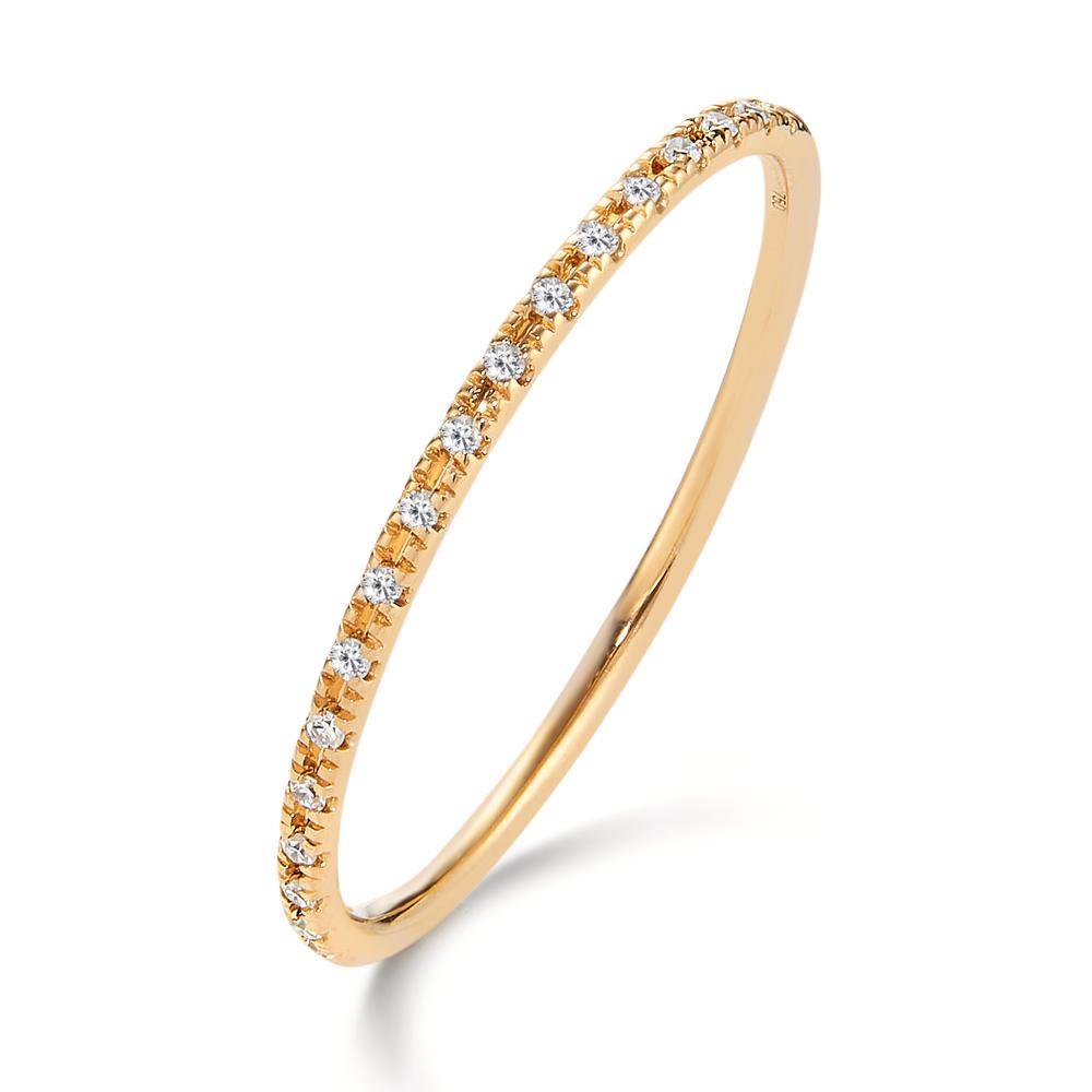 Memory Ring 750/18 K Gelbgold Diamant 0.04 ct, 18 Steine, w-si