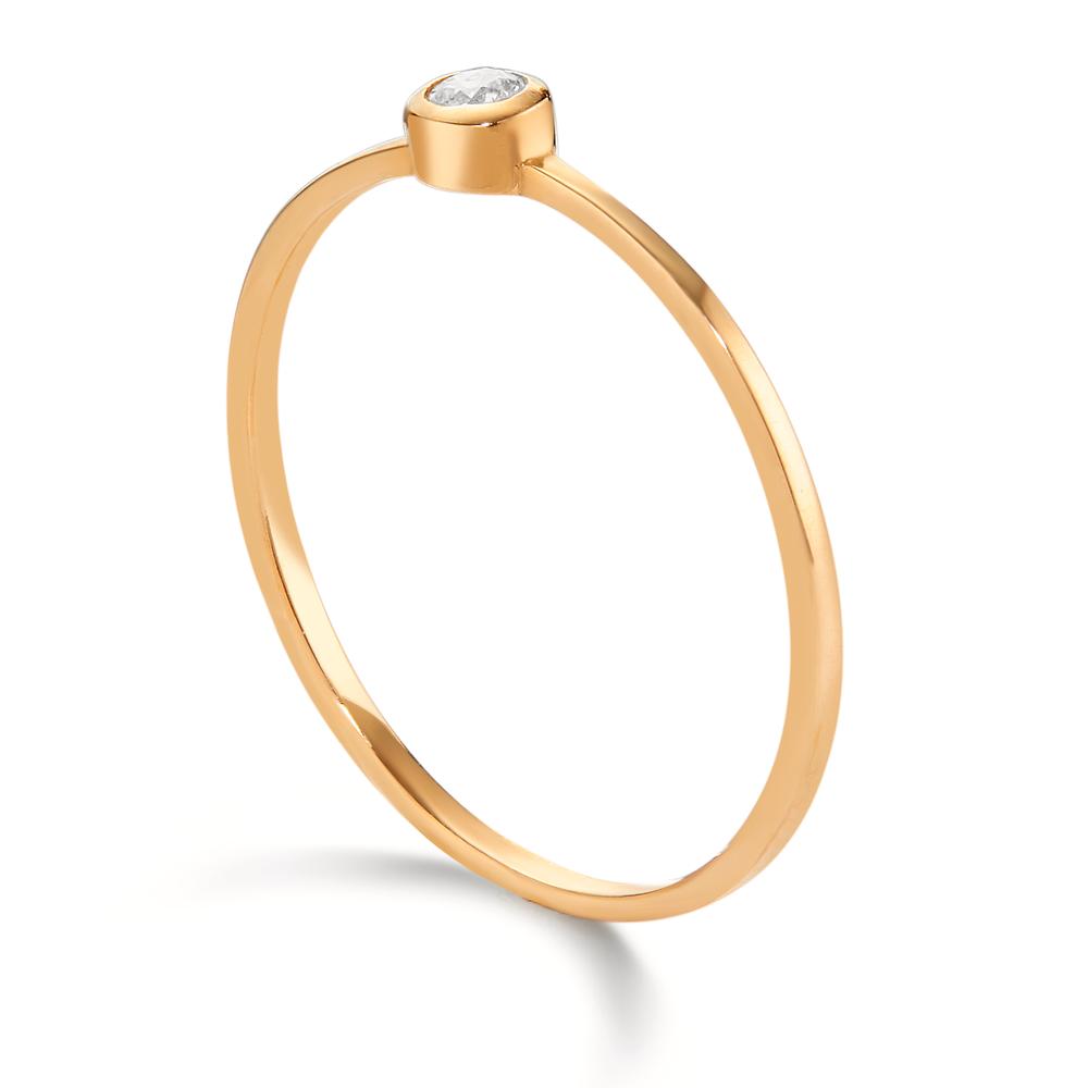 Solitär Ring 750/18 K Gelbgold Diamant 0.05 ct, w-si