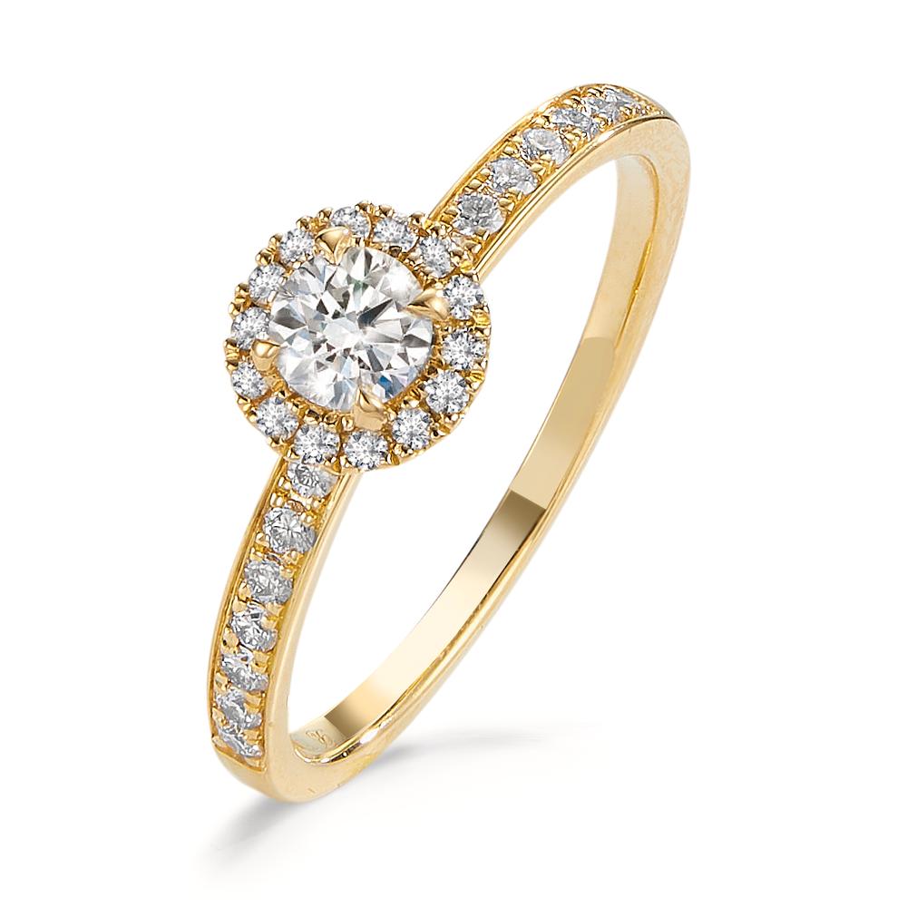 Memory Ring 750/18 K Gelbgold Diamanten 0.50 ct, w-si Ø6.5 mm