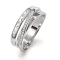 Fingerring 750/18 K Weissgold Diamanten 0.11 ct, w-si