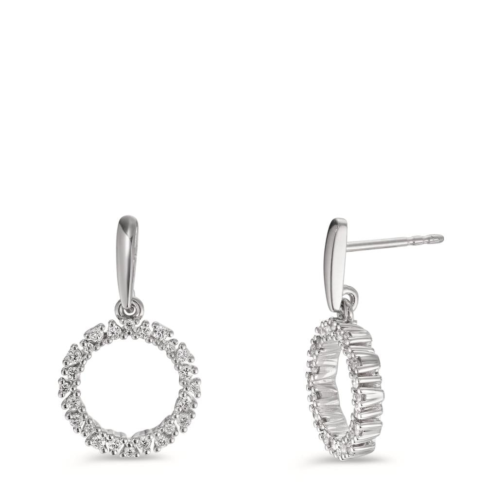 Ohrhänger 750/18 K Weissgold Diamanten 0.33 ct, w-si Ø12.5 mm