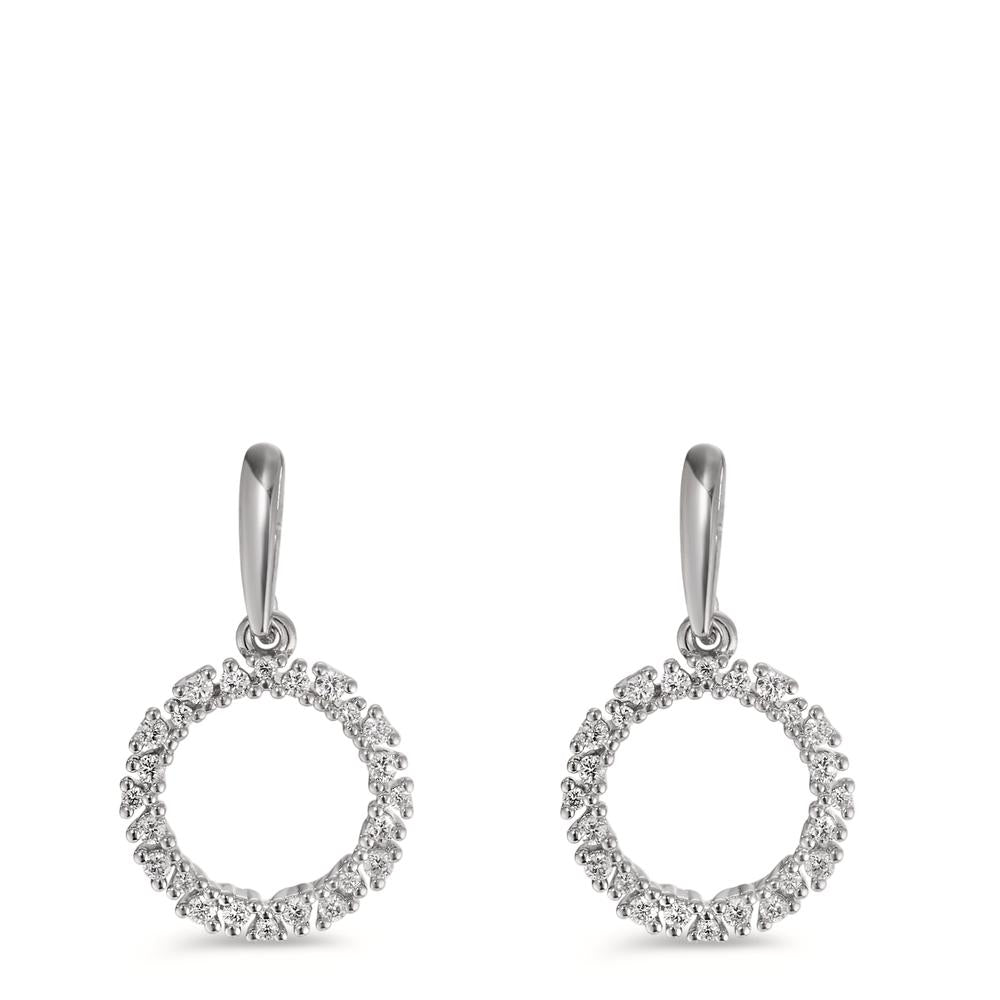 Ohrhänger 750/18 K Weissgold Diamanten 0.33 ct, w-si Ø12.5 mm