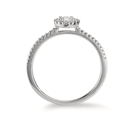 Fingerring 750/18 K Weissgold Diamanten 0.30 ct, w-si Ø6 mm