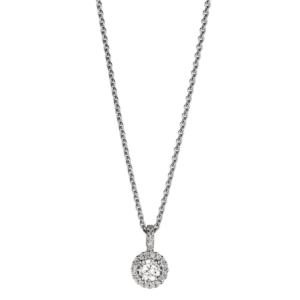 Collier 750/18 K Weissgold Diamanten 0.24 ct, w-si 40-42 cm verstellbar