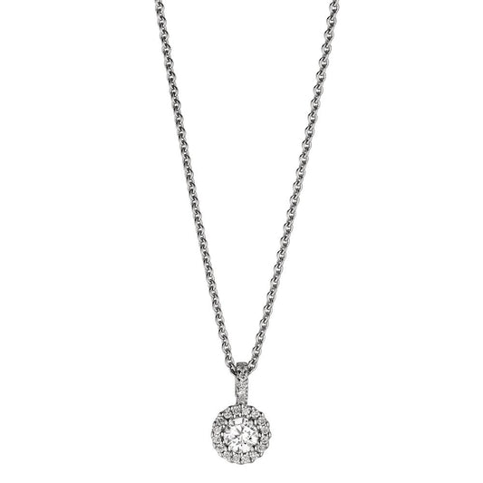 Collier 750/18 K Weissgold Diamanten 0.24 ct, w-si 40-42 cm verstellbar