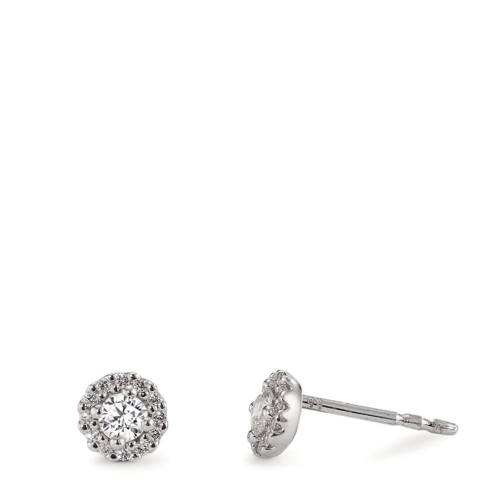 Ohrstecker 750/18 K Weissgold Diamanten 0.24 ct, w-si Ø5 mm