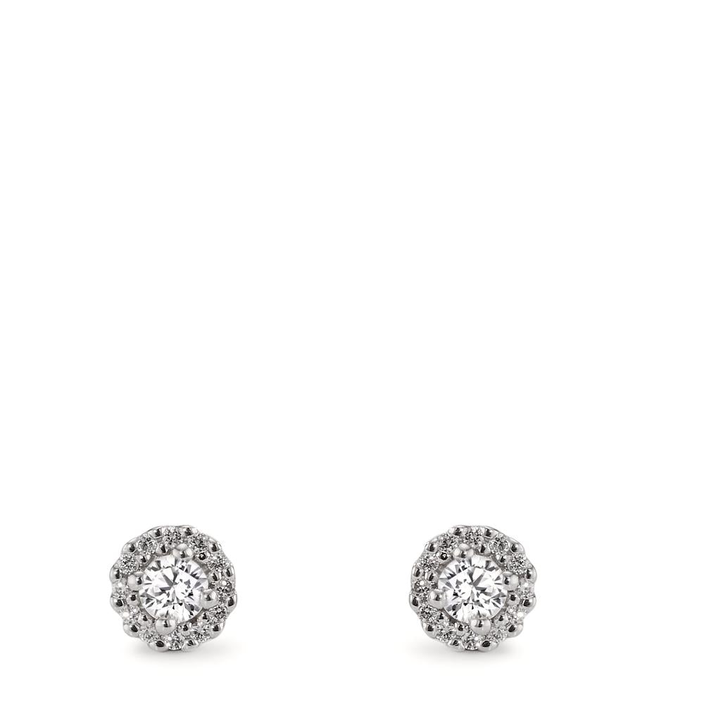 Ohrstecker 750/18 K Weissgold Diamanten 0.24 ct, w-si Ø5 mm