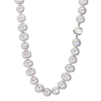 Collier 750/18 K Weissgold Süsswasserzuchtperlen grau 10.5-11 mm 42 cm