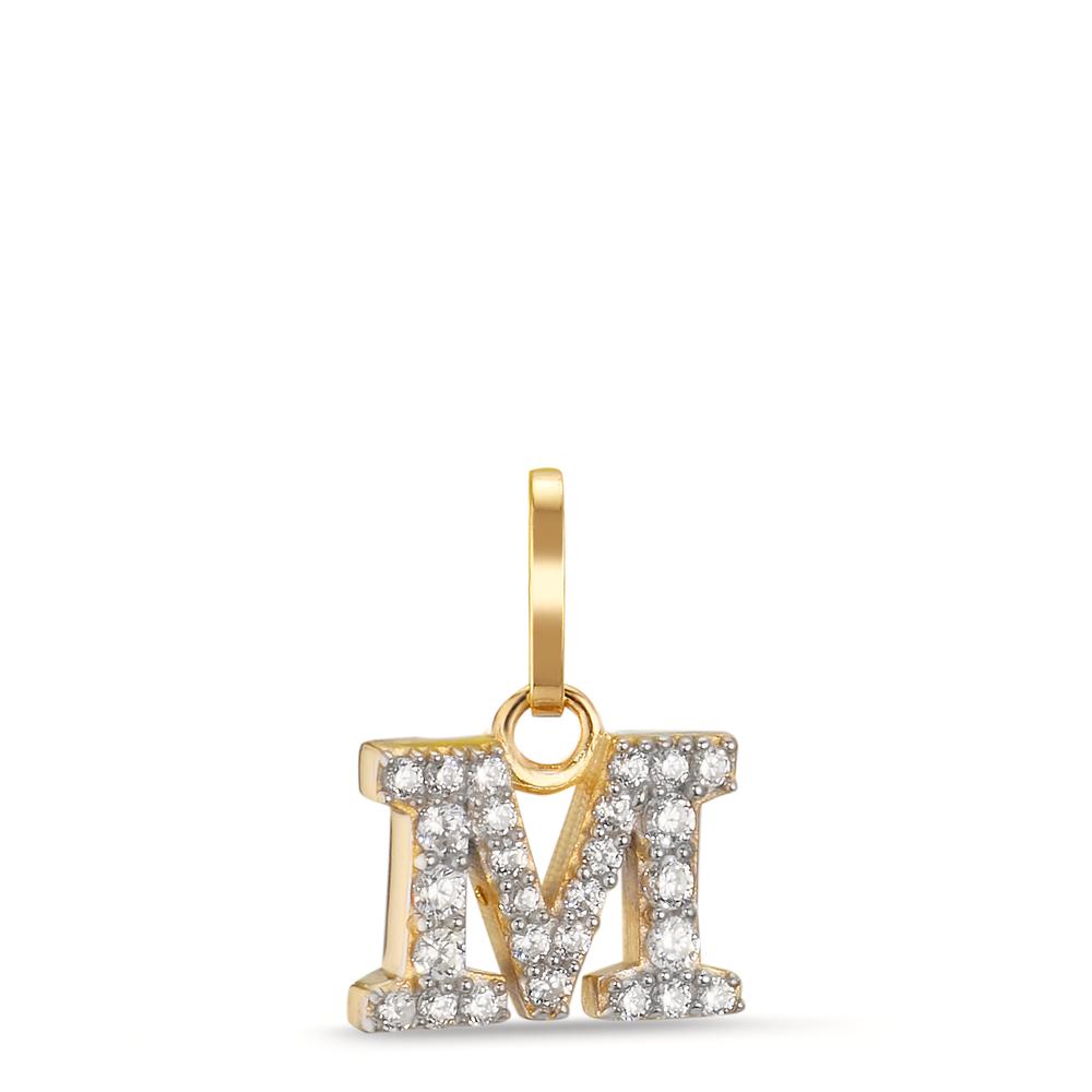 Anhänger 375/9 K Gelbgold Zirkonia Buchstabe M
