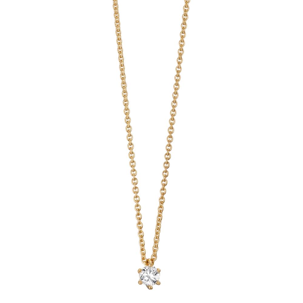 Collier 750/18 K Gelbgold Diamant 0.15 ct, w-si 40-42 cm verstellbar