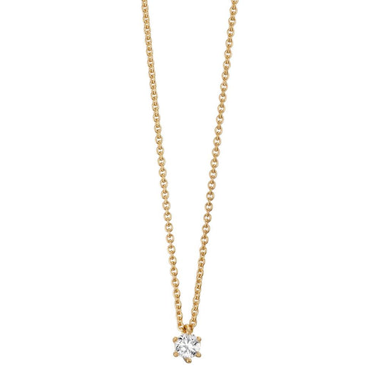 Collier 750/18 K Gelbgold Diamant 0.15 ct, w-si 40-42 cm verstellbar