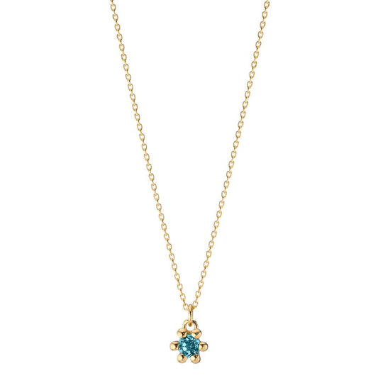Collier 585/14 K Gelbgold London Blue Topas 0.13 ct 39-42 cm verstellbar