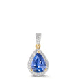 Anhänger 750/18 K Gelbgold Tansanit 1.01 ct, Diamanten 0.12 ct, w-si
