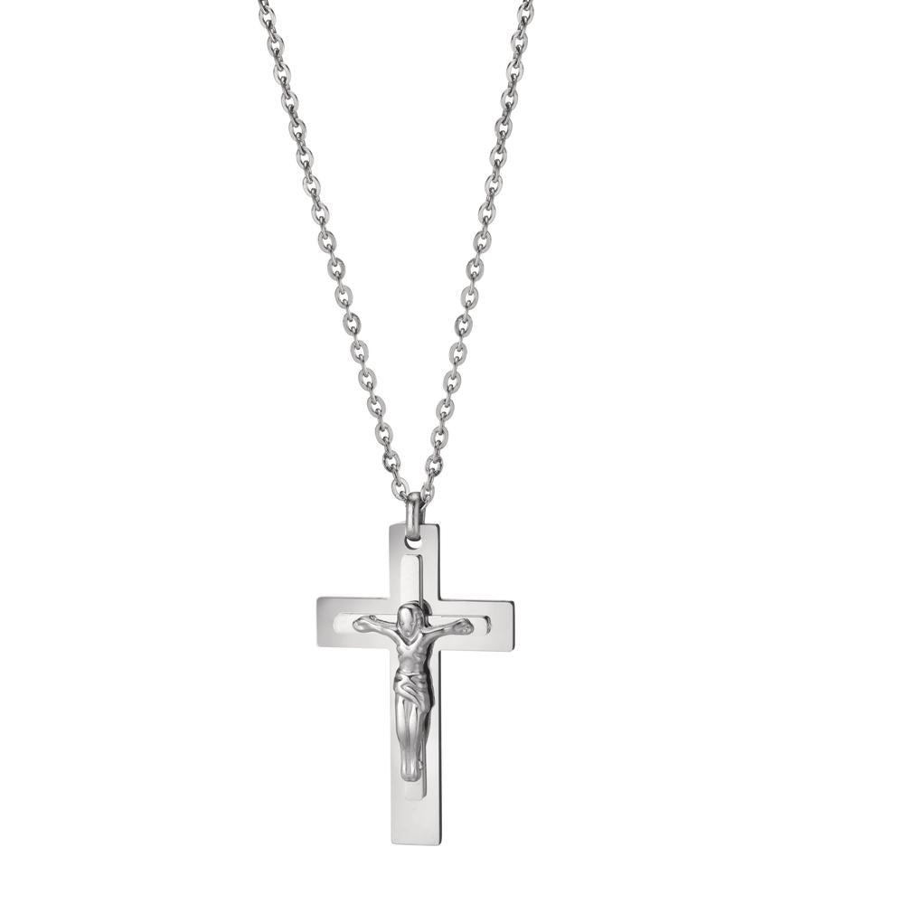 Collier Edelstahl Kreuz 50 cm