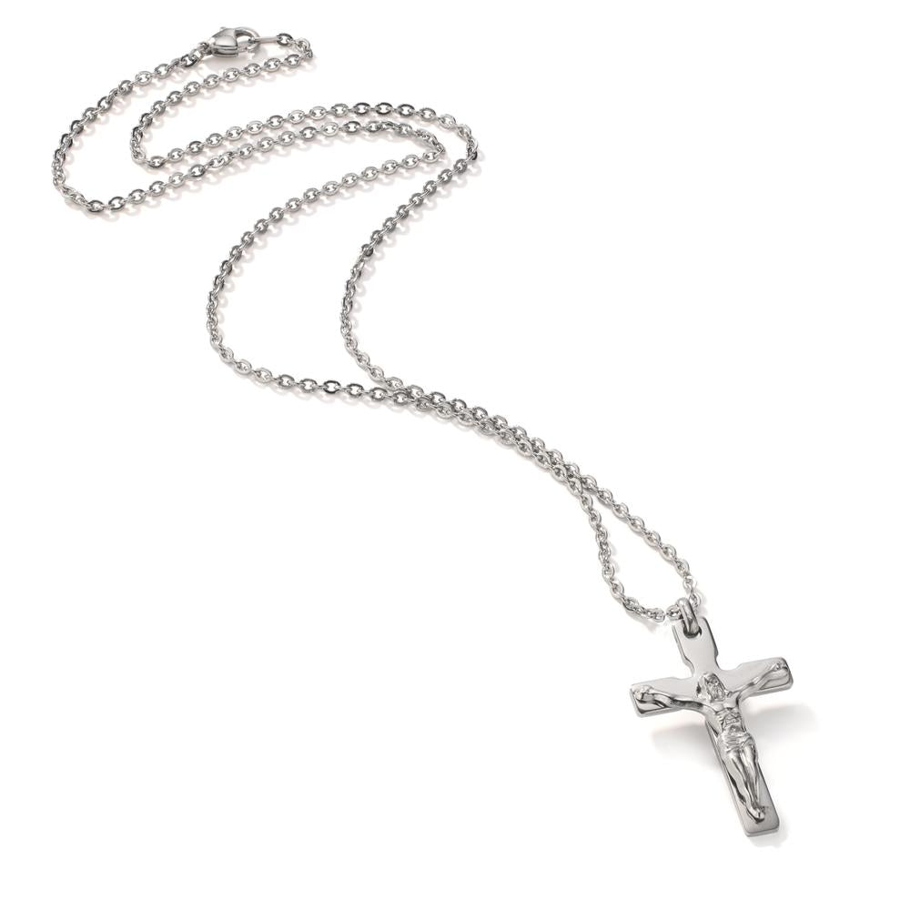 Collier Edelstahl Kreuz 50 cm