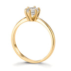 Solitär Ring 750/18 K Gelbgold Diamant Lab Grown 0.40 ct, w-si