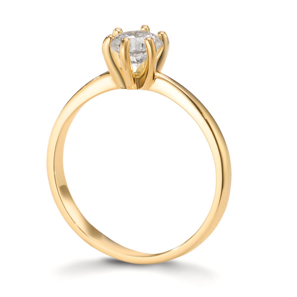 Solitär Ring 750/18 K Gelbgold Diamant Lab Grown 0.40 ct, w-si