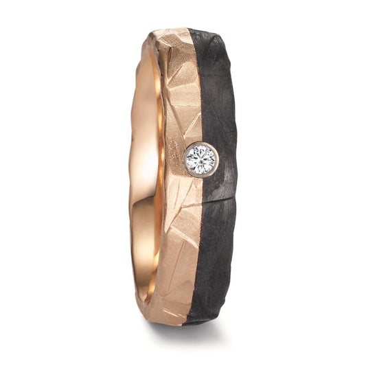 Partnerring 585/14 K Rosegold, Carbon Diamanten 0.03 ct, w-si
