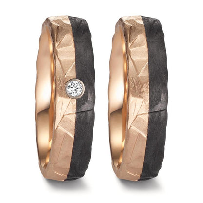 Partnerring 585/14 K Rosegold, Carbon