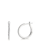 Klappcreolen 750/18 K Weissgold Diamant 0.185 ct, 50 Steine, w-si