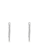 Klappcreolen 750/18 K Weissgold Diamant 0.185 ct, 50 Steine, w-si