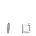 Klappcreolen 750/18 K Weissgold Diamanten 0.13 ct, w-si