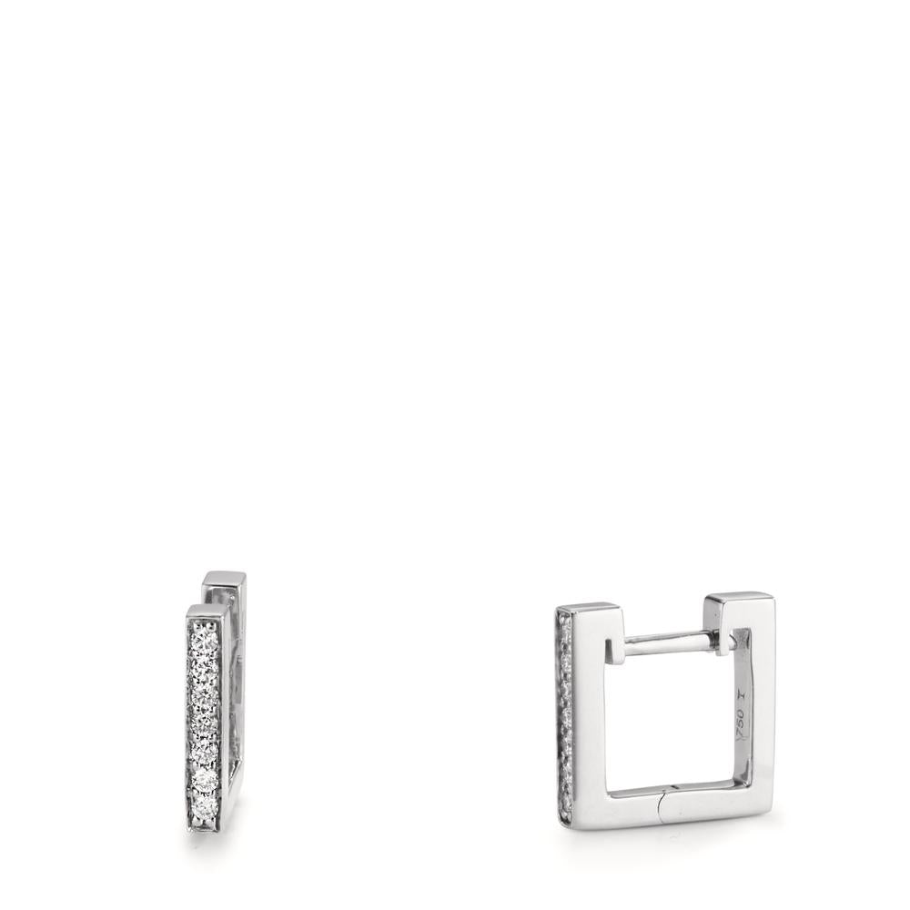 Klappcreolen 750/18 K Weissgold Diamanten 0.13 ct, w-si