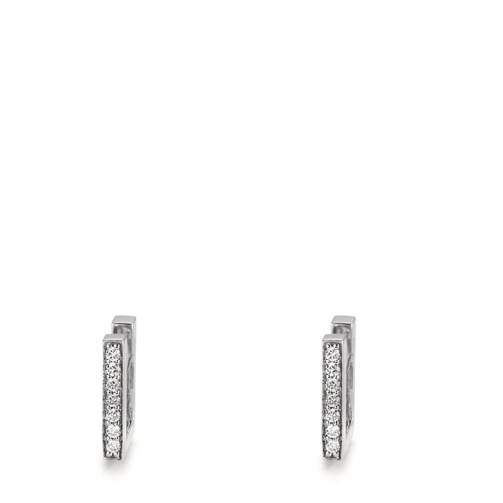 Klappcreolen 750/18 K Weissgold Diamanten 0.13 ct, w-si