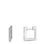 Klappcreolen 750/18 K Weissgold Diamanten 0.16 ct, w-si