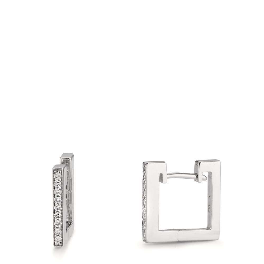 Klappcreolen 750/18 K Weissgold Diamanten 0.16 ct, w-si