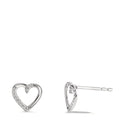 Ohrstecker 750/18 K Weissgold Diamant 0.045 ct, 18 Steine, w-si Herz Ø7 mm