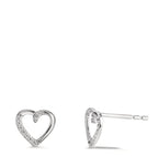Ohrstecker 750/18 K Weissgold Diamant 0.045 ct, 18 Steine, w-si Herz Ø7 mm