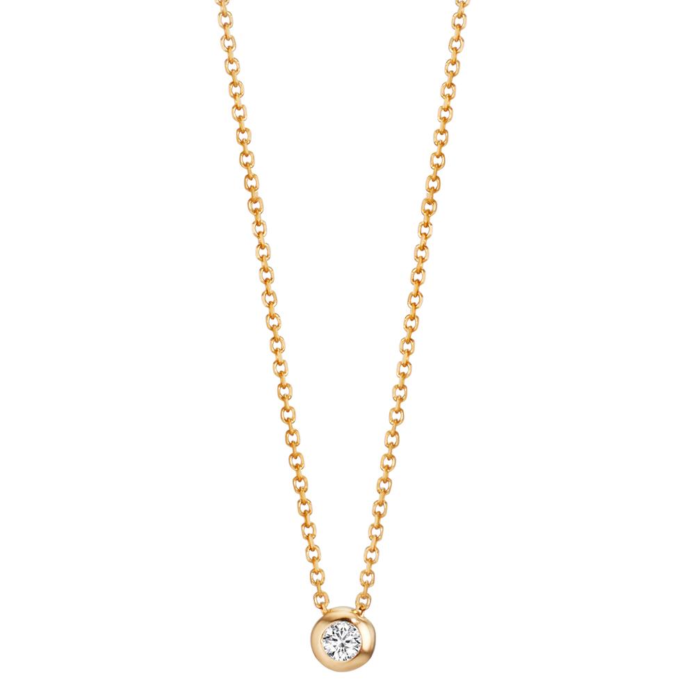 Collier 750/18 K Gelbgold Diamanten 0.03 ct, w-si 42-45 cm verstellbar
